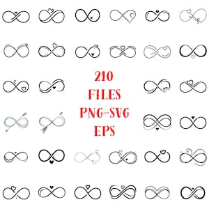 210 Infinity SVG Bundle, Infinity Symbol Svg, Love Infinity Svg Files, Heart Infinity Clipart, Infinity Sign Svg, Cricut Silhouette Download