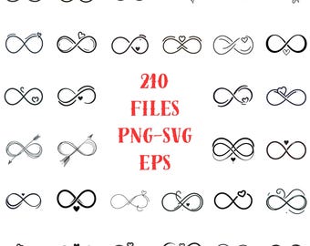 210 Infinity SVG Bundle, Infinity Symbol Svg, Love Infinity Svg Files, Heart Infinity Clipart, Infinity Sign Svg, Cricut Silhouette Download
