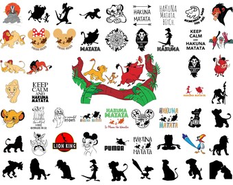 Lion King SVG Bundle, Hakuna Matata Svg, Simba Pumbaa Timon Clipart, Lion King Font Svg, Character Svg, Cricut Silhouette Cut Files
