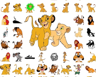 Lion King Svg-bundel, Simba Svg, Nala Svg, Timon en Pumbaa Svg, Mufasa Svg, Scar Svg, Hakuna Matata Svg Png-bestanden voor de Cricut en Silhouette