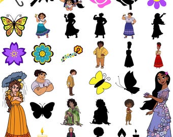 Paquete Encanto SVG, Archivos SVG de la familia Madrigal para Cricut, Personajes Encanto Png Clipart, Luisa Isabela Mirabel Svg, Descarga digital