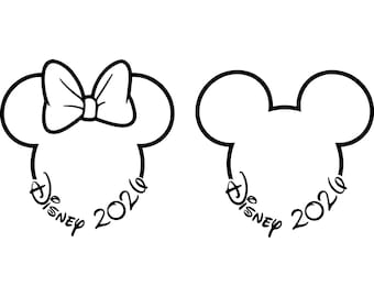 2026 overzicht oren SVG-bundel, minimale muis hoofd SVG png, familie vakantiereis gesneden bestanden voor Cricut silhouet, bijpassende shirts sublimatie