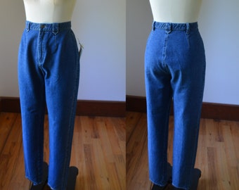 Vintage Tapered Denim Stirrup Jeans By Liz Clairborne Size 8/10, NWT High Waist Denim Tapered Jeans With Stirrups Size Medium 8