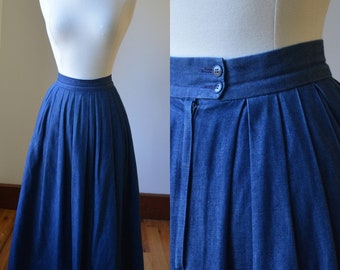 long red denim skirt