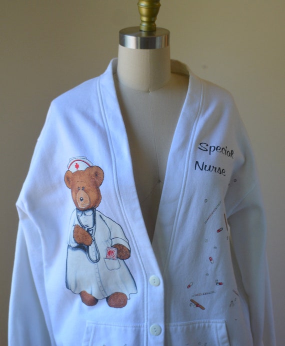 Vintage "Special Nurse" Cardigan Sweatshirt Size … - image 2