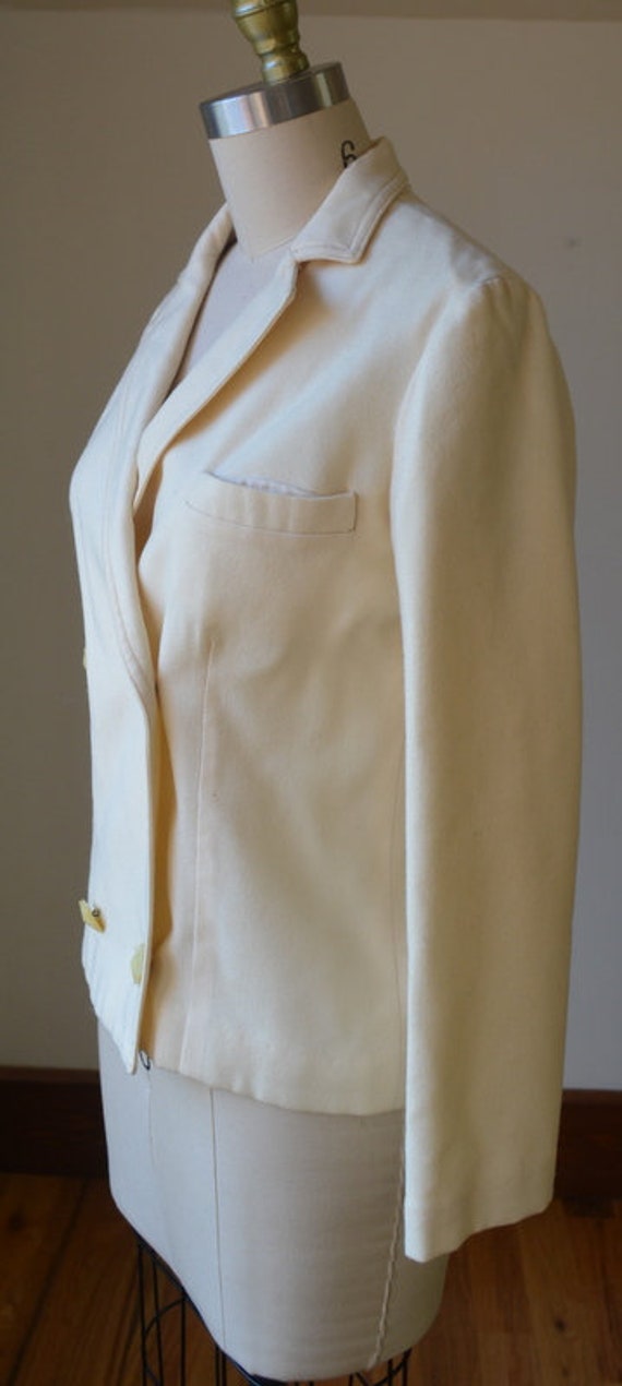 1980's Cropped Fitted Ivory/off white Basic Essen… - image 7