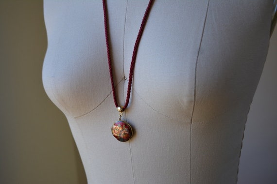 vintage cloisonné enamel necklace - image 3