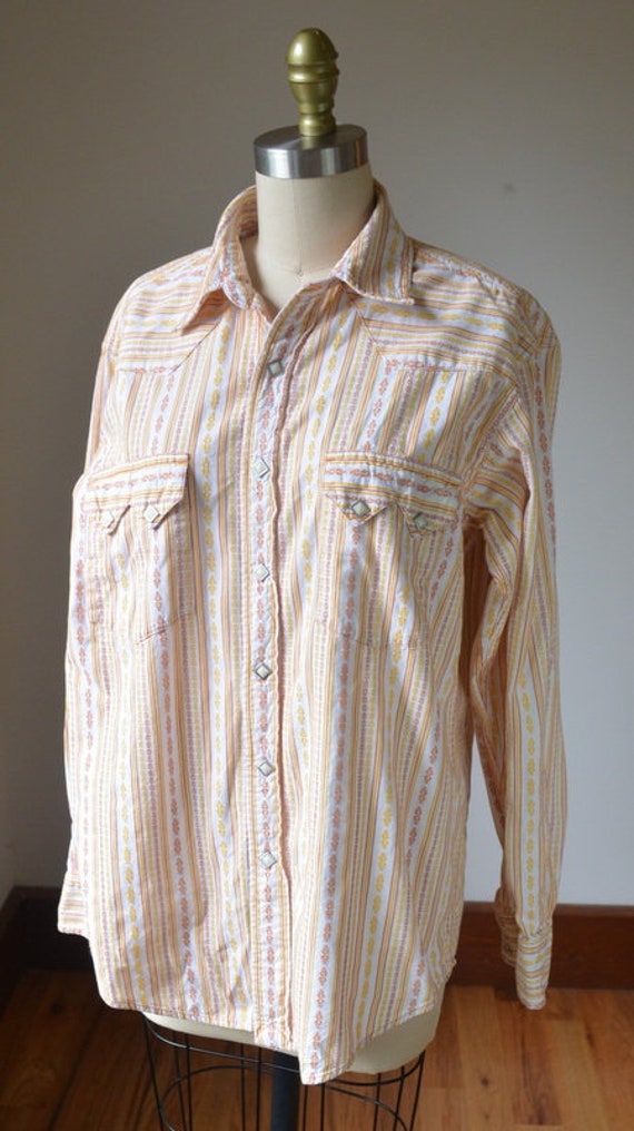 Vintage Long Sleeve Southwestern Style Snap Shirt… - image 2