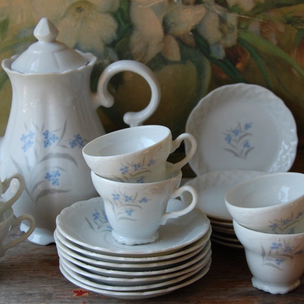 Small 23 Piece Vintage Demitasse Tea Set Serves Seven