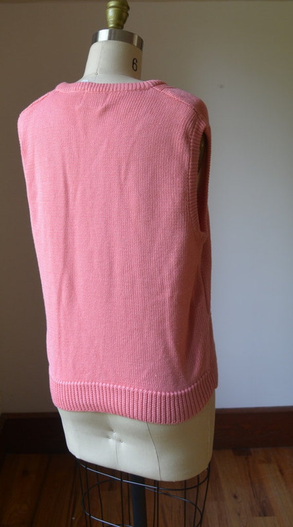 1980's Vintage Pink Sleeveless Sweater By Attitud… - image 7