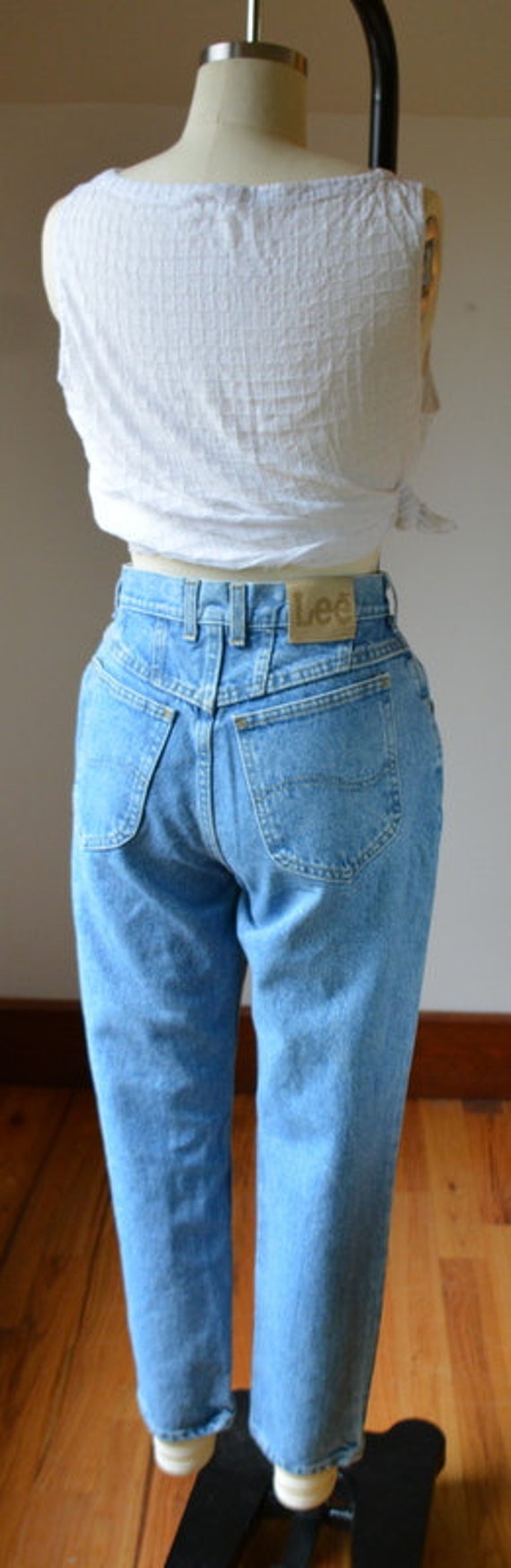 1990's Faded Distressed Light Wash Lee Denim Jean… - image 6