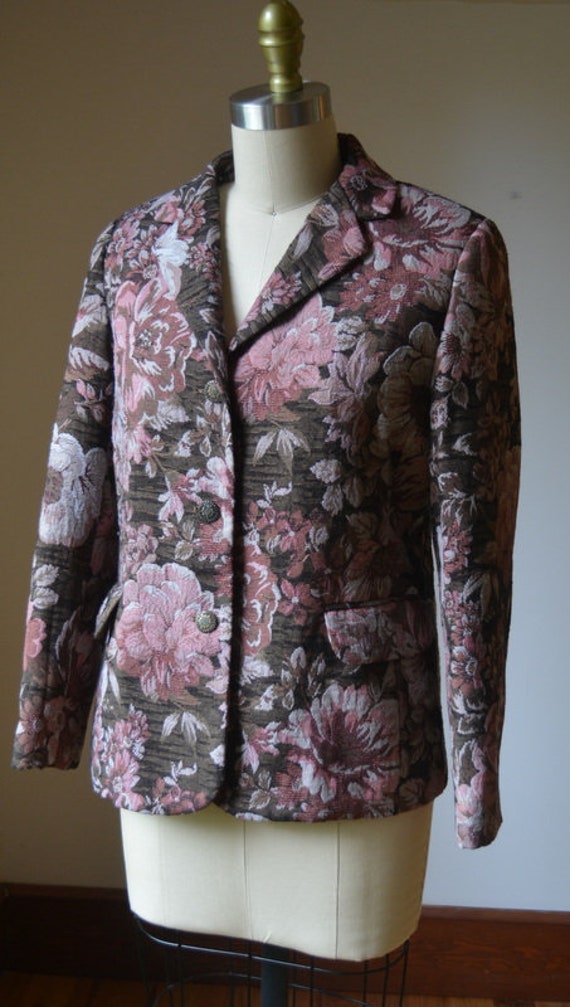 1990's Floral Blazer Women's Size Small By Southe… - image 3
