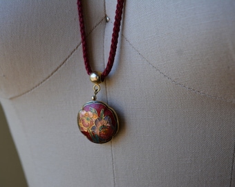 vintage cloisonné enamel necklace