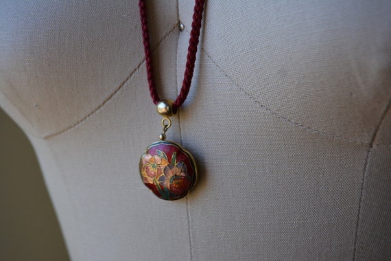 vintage cloisonné enamel necklace - image 1