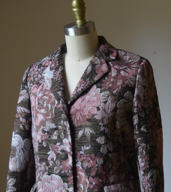 1990's Floral Blazer Women's Size Small By Southe… - image 4