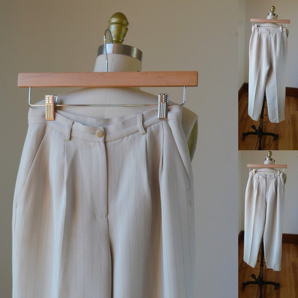 1990's Gorgeous Well Tailored Pleated Tapered Trousers Size 25/26, Pleated Trousers Waist 25 Measured By Petite Sophisticate