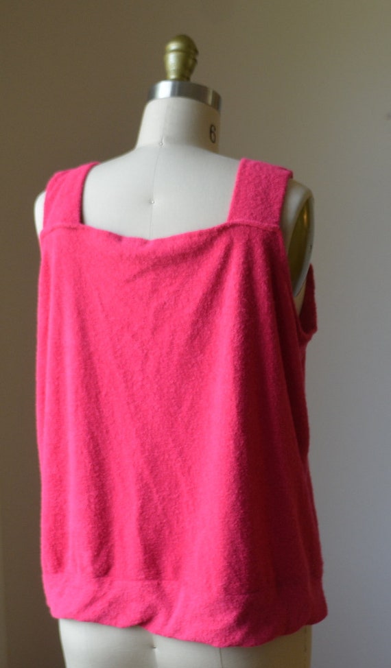 1980's Vintage Pink Handmade Terry Cloth Summer T… - image 8