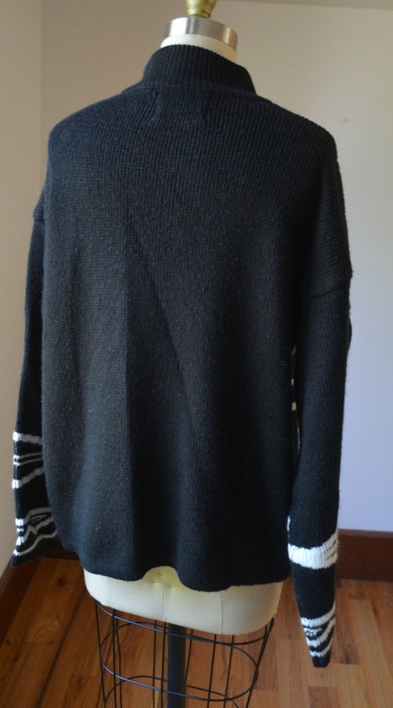 1990's Black Geometric Long Sleeve Sweater By Git… - image 6
