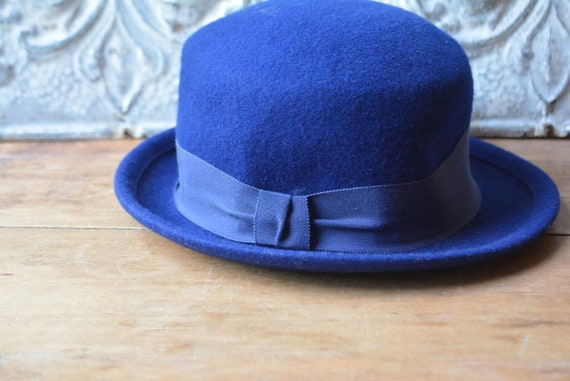 Vintage 1990's Blue Wool Felt Hat Size Small By S… - image 3