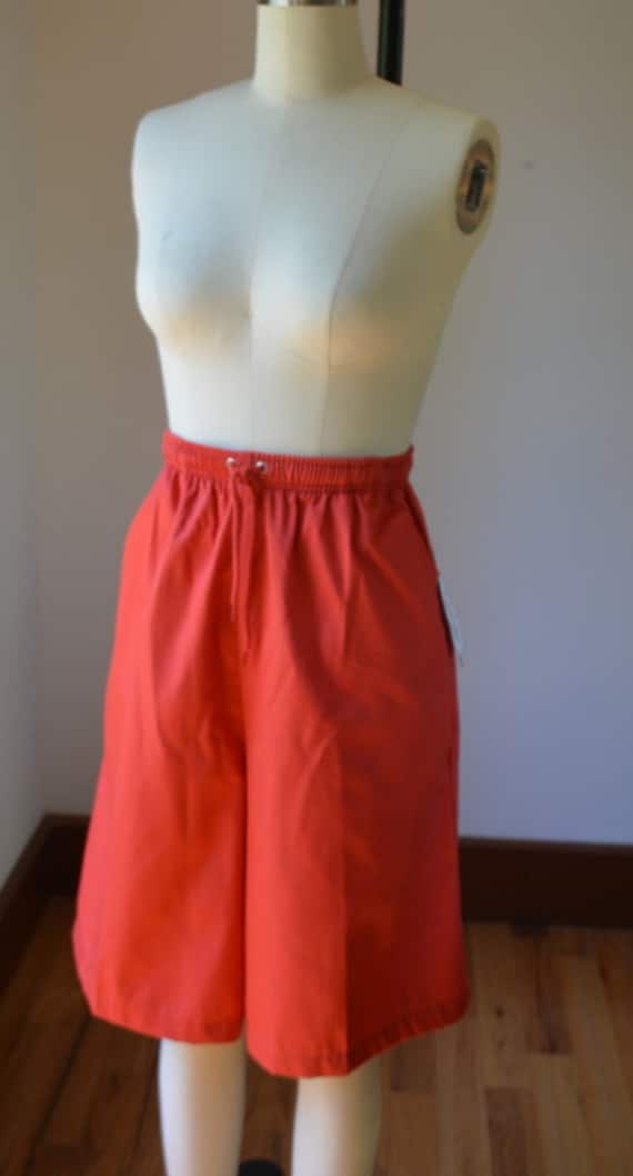 Vintage New Old Stock Red Bermuda/Culotte Red Pul… - image 2