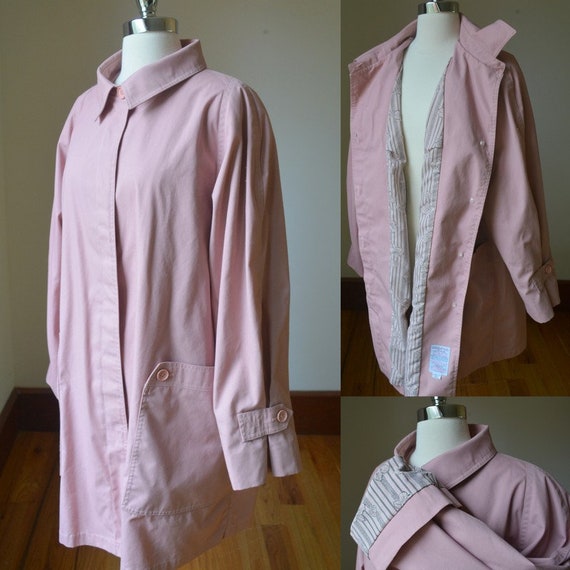 70's Vintage Pink All Weather Trench Coat Size Wo