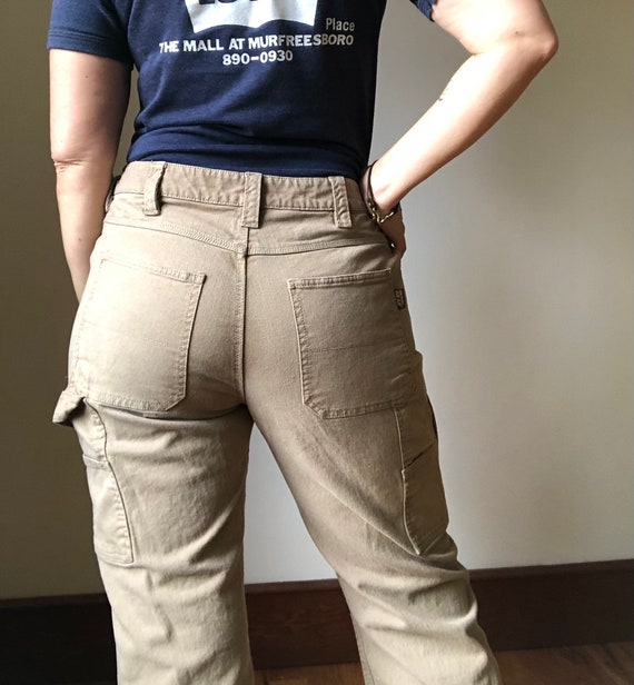 Vintage Khaki Denim Work Pants Size Womens 10, Khaki Brown Denim Utility Work  Jeans by Gravel Gear Waist Size 33 -  Canada