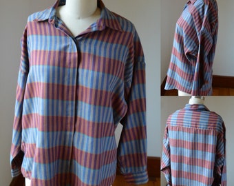 90's Cotton Blend Striped Button Down Shirt By Diane Von Furstenberg Size Large