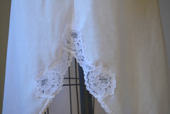 Vintage White Cotton Blend Skirt Slip Women's Siz… - image 8