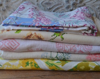 Collection Of 5 Various Vintage Linens, Antique Linens, Vintage Tablecloths