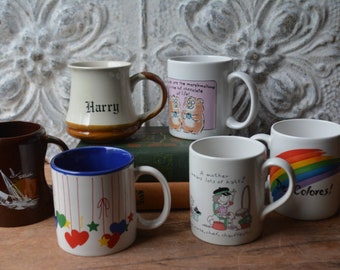 Vintage mug, Friendship Mug, "Mom" Mug, Rainbow Mug, Florida Mug, Rainbow Heart Mug, "Harry" Mug