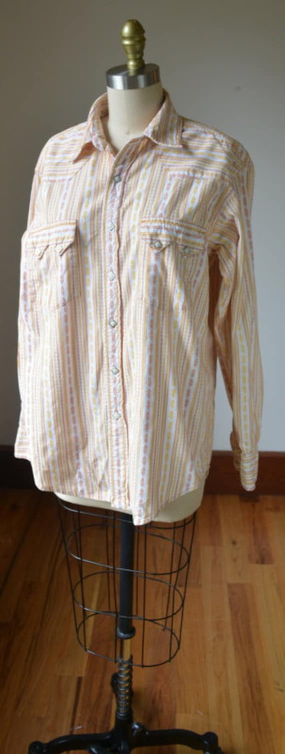 Vintage Long Sleeve Southwestern Style Snap Shirt… - image 6
