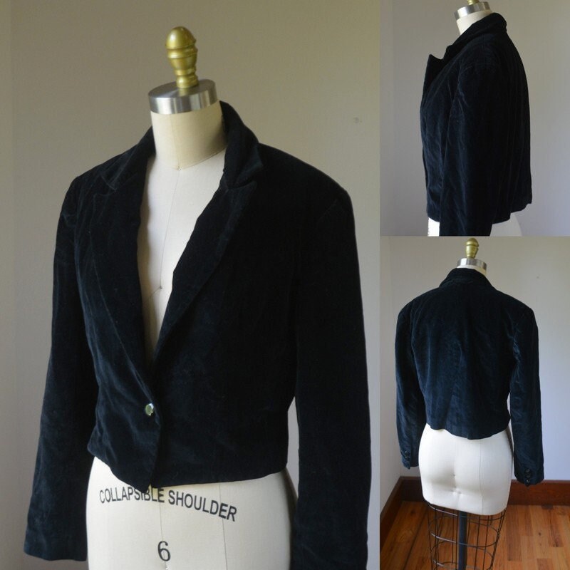 Short Velvet Blazer - Etsy