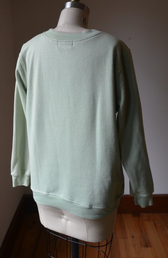 90's Vintage Lime Green Embroidered Sweatshirt Si… - image 6