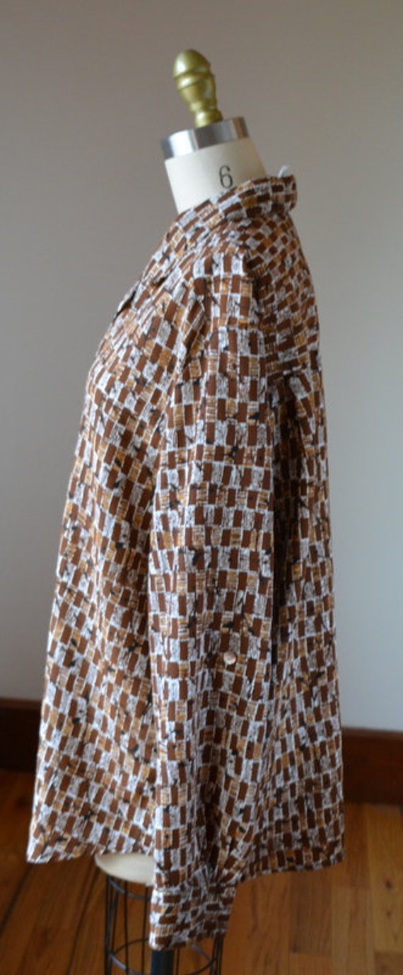 80's Vintage Brown Dress Blouse By Jordan Woman S… - image 5