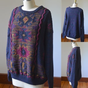 90&#39;s Oversized Maroon Coogi Style Sweater Size XL By Northern Isles
