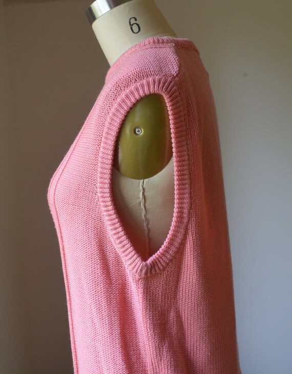 1980's Vintage Pink Sleeveless Sweater By Attitud… - image 8