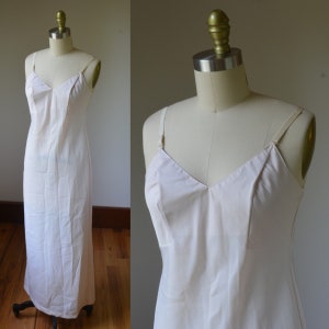 Vintage naakt/taupe lange jurk slip maat klein 6
