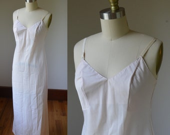 Vintage Nude/Taupe Long Dress Slip Size Small 6