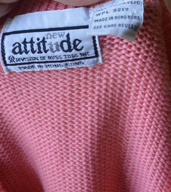 1980's Vintage Pink Sleeveless Sweater By Attitud… - image 9