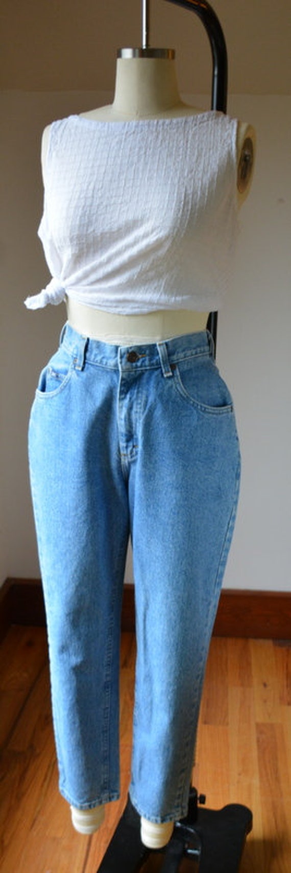 1990's Faded Distressed Light Wash Lee Denim Jean… - image 2