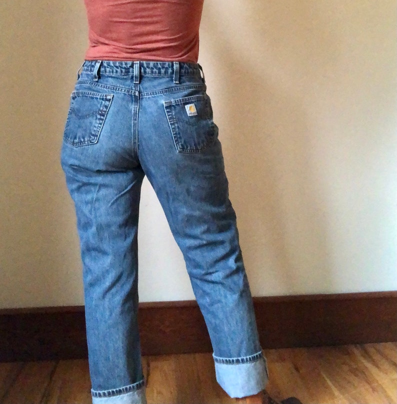 Vintage Beautifully Faded Carhartt Denim Jeans Size Womens - Etsy