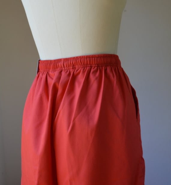 Vintage New Old Stock Red Bermuda/Culotte Red Pul… - image 8