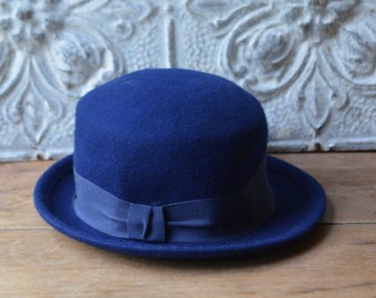 Vintage 1990's Blue Wool Felt Hat Size Small By Street Smart