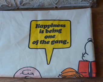 1970's Vintage Charlie Brown Flat Sheet And Single Pillow Case