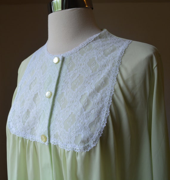 Vintage Lime Green Lace Nightgown Size Medium By … - image 4
