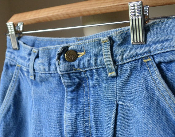 80’s High Waist Pleated Denim Jeans By Lee Waist … - image 5