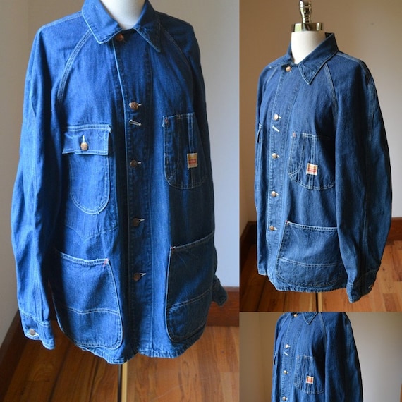 1950's Denim Chore Coat By Penney's Pay Day Size G