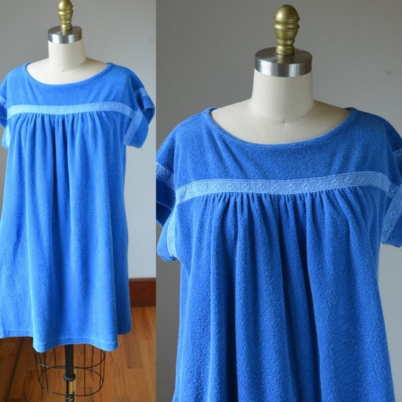 Vintage Royal Blue Terry Cloth Dress 