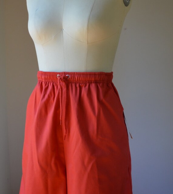 Vintage New Old Stock Red Bermuda/Culotte Red Pul… - image 3