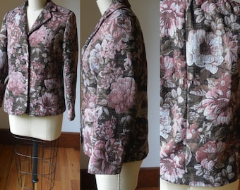 1990's Floral Blazer Women's Size Small By Southern Lady, Vintage Floral Layering Blazer Size Small